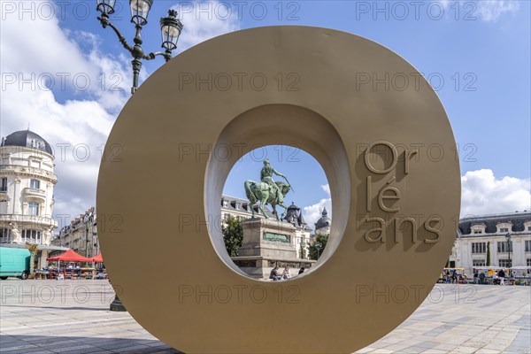 Symbol Orleans with the equestrian statue of Joan of Arc on the Place du Martroi