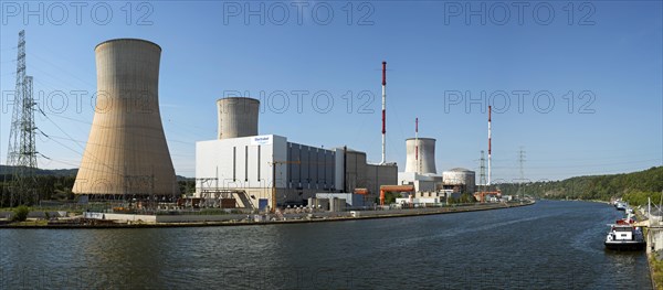 Cooling towers of the Tihange Nuclear Power Station along the Meuse River at Huy