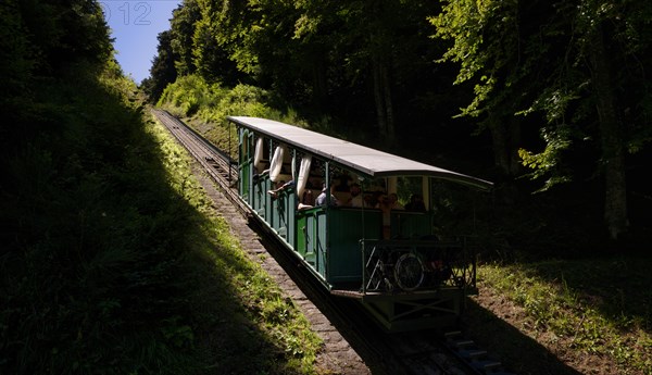 Historic Funiculaire du Capucin funicular from the Belle Epoque