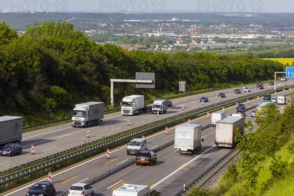 Slow-moving traffic on the A4