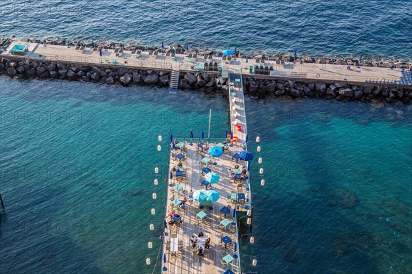 Typical bathing terrace by the sea