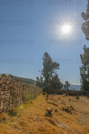 Small cemetery with graves