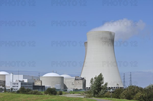 Cooling towers of the Doel Nuclear Power Station along the river Scheldt at Kieldrecht