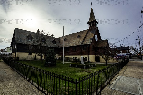 St James Evangelical Lutheran Church in Gerritsen Beach at early spring