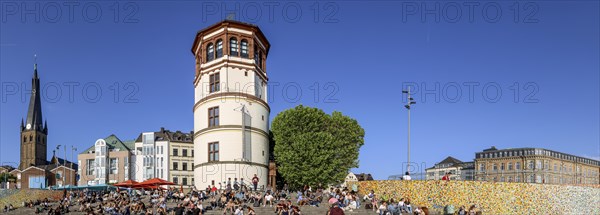 Panoramic photo with people on the Rhine steps