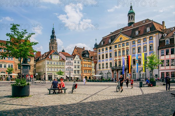 Market place with town hall in the old town