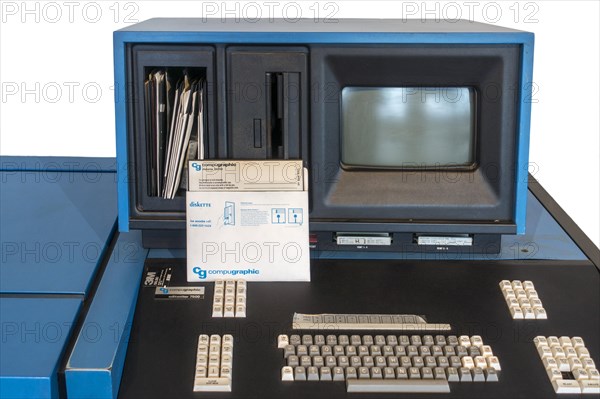 8-inch floppy disk and 1977 EditWriter 7500