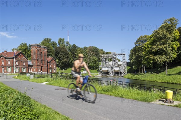 Hydraulic boat lift no. 3 on the old Canal du Centre at Strepy-Bracquegnies near La Louviere