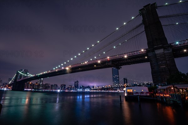 Night views on Lower Manhattan from Brooklyn Bridge Park