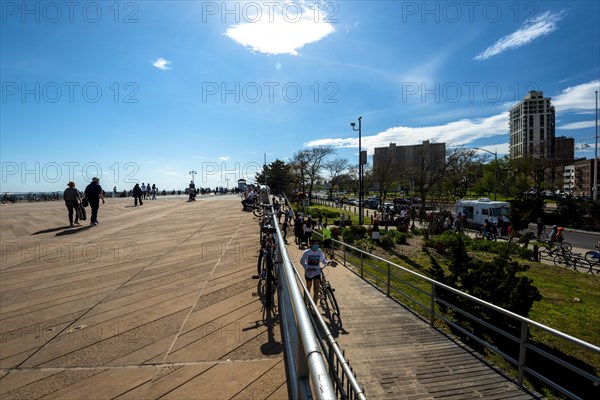 Listening to the ocean waves on a sunny spring day on the Brighton Beach