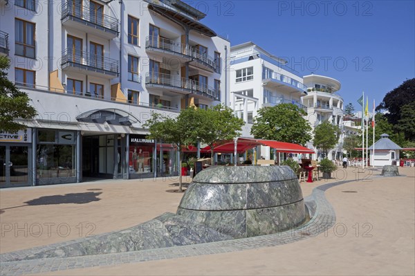 Promenade with shops and apartments at Timmendorfer Strand