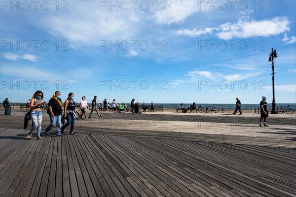 Listening to the ocean waves on a sunny spring day on the Brighton Beach