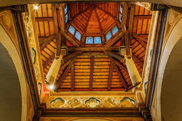 Wooden ceiling in the St Ulrich's Chapel at the Imperial Palace. Goslar