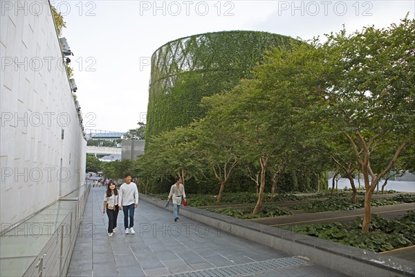 Tower overgrown with ivy at the ACC Asia Culture Centre