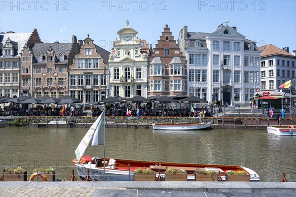 Medieval Guild Houses of the Korenlei Quay on the River Leie