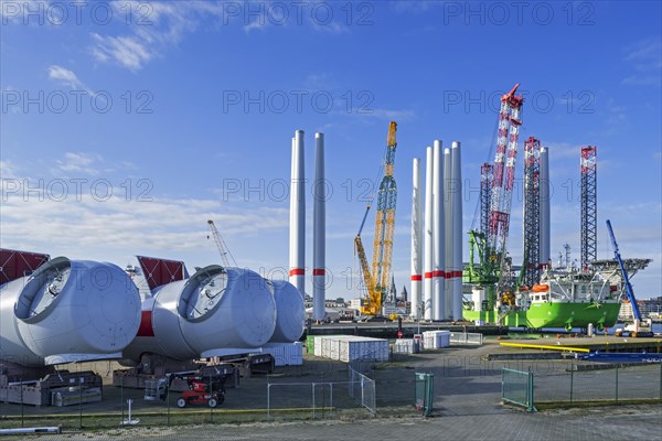 Installation vessel Apollo moored at REBO heavy load terminal in Ostend port