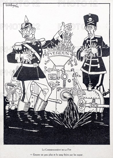 WW1 caricature by artist Carlin showing Prussian Crown Prince