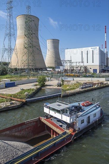 Cooling towers of the Tihange Nuclear Power Station along the Meuse River at Huy