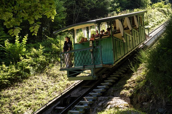 Historic Funiculaire du Capucin funicular from the Belle Epoque