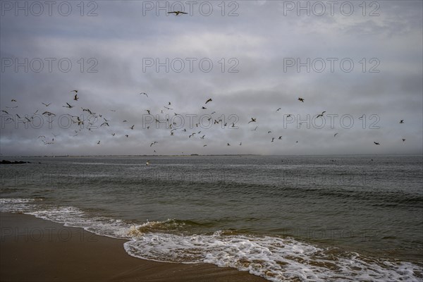 Cludy spring day on Brighton Beach