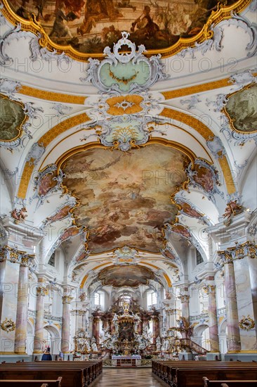 Interior of the pilgrimage church Basilica Vierzehnheiligen