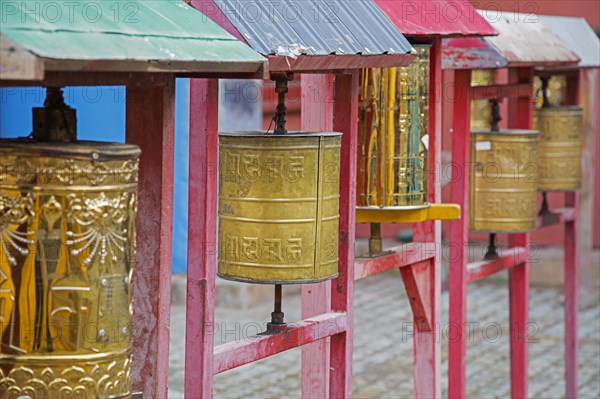 Copper prayer wheels at the Gandan