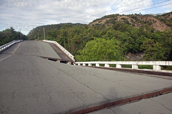 Broken bridge on the coastal road between Santiago de Cuba and the Sierra Maestra