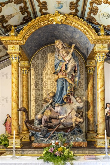 Madonna in the interior of the chapel Capela de Nossa Senhora da Guia in Vila do Conde