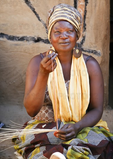 Woman doing needlework