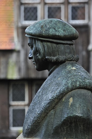 Bust of the Spanish humanist and scholar Juan Luis Vives in Bruges