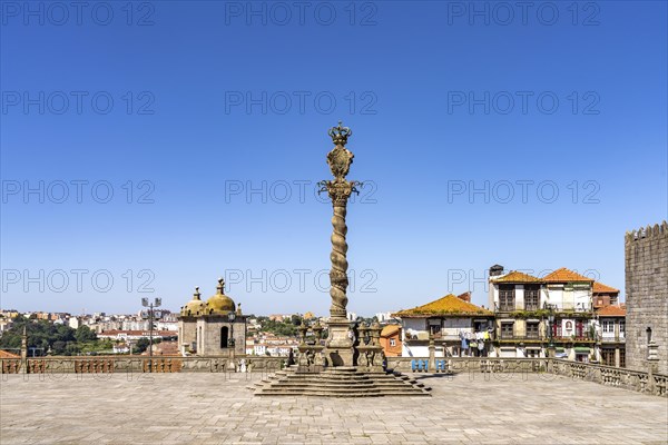 Pelourinho stone monument in the square in front of Terreiro da Se Cathedral