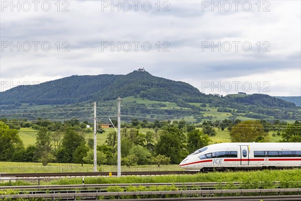 ICE of Deutsche Bahn AG underway on the new Wendlingen to Ulm line