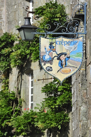 Creperie signboard at Locronan