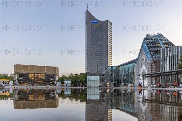 City view of Leipzig in the evening