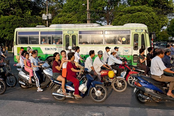 Street scene with mopeds