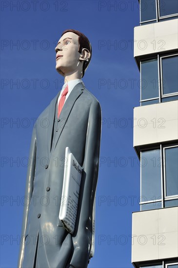 Sculpture The Long Banker in front of the Deka Bank at Kirchberg