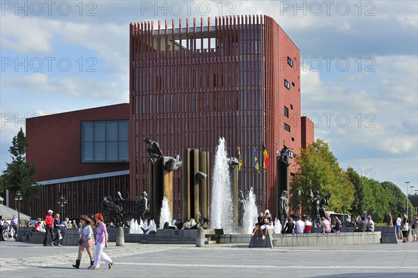 The concert hall and sculpture group with fountain