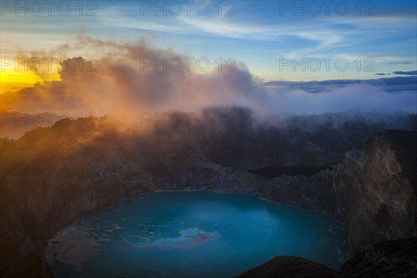 Sunrise at Kelimutu Volcano