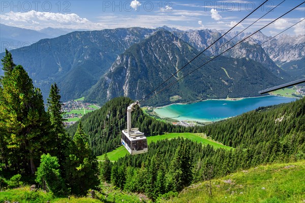 Rofanseilbahn with Achensee and Karwendel Mountains