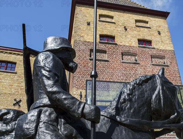 Statue of German lancer in front of the Kaethe Kollwitz Museum