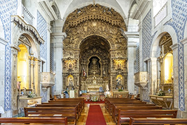 Interior and altar of the church Igreja de Sao Pedro de Miragaia