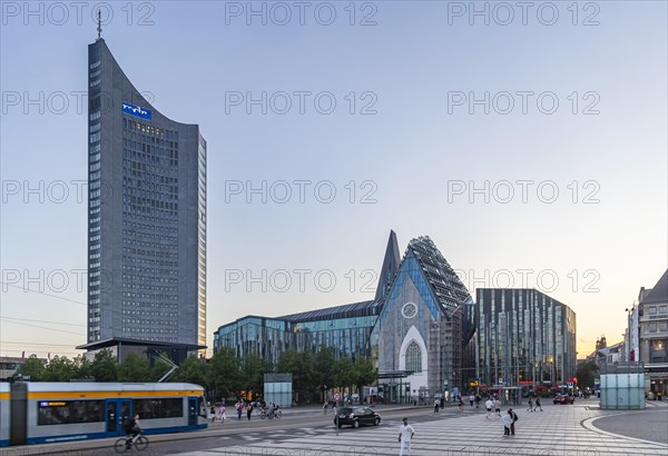 City view of Leipzig in the evening