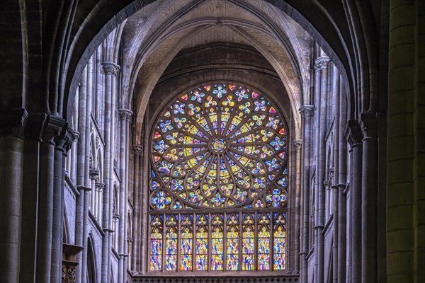 Interior and rose window of St Vincent Cathedral