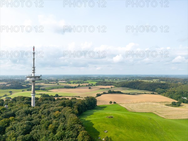 Aerial view of Bungsberg telecommunications tower and Elisabethturm