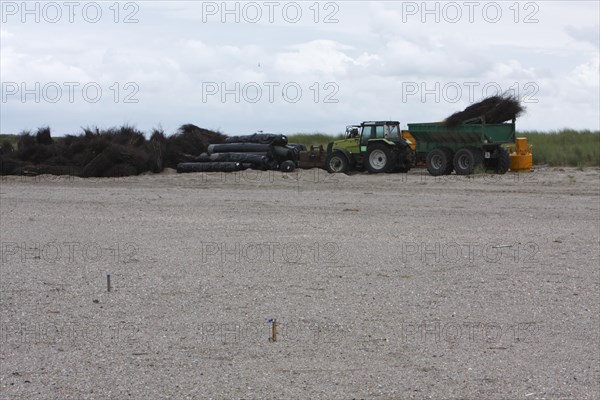 Construction measures on the uninhabited island of Minsener Oog in zone 1 in the Lower Saxony Wadden Sea National Park