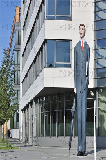 Sculpture The Long Banker in front of the Deka Bank at Kirchberg