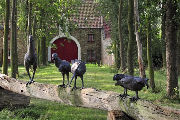 Work of art at the entrance of the Ter Doest Cistercian abbey farm