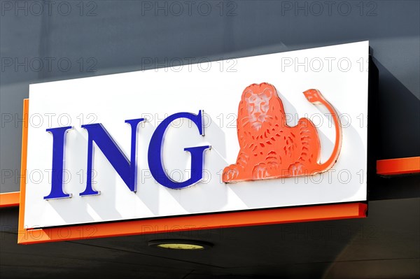 Signboard with logo of ING bank