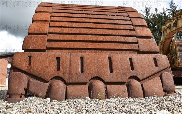 Excavator bucket of a tracked excavator in Denmark