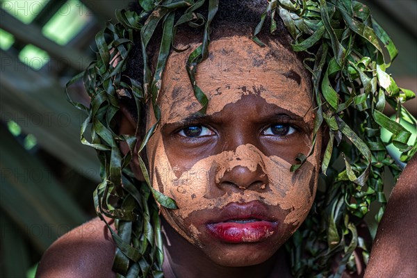 Young dancer in war paint